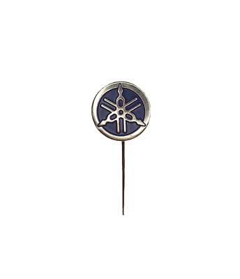 Vintage Pin YAMAHA Motor Japan Company Logo Silver Color & Blue Round B