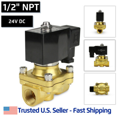 1/2'' 24V DC Low Pressure Gas Electric Brass Solenoid Valve - Free Shipping
