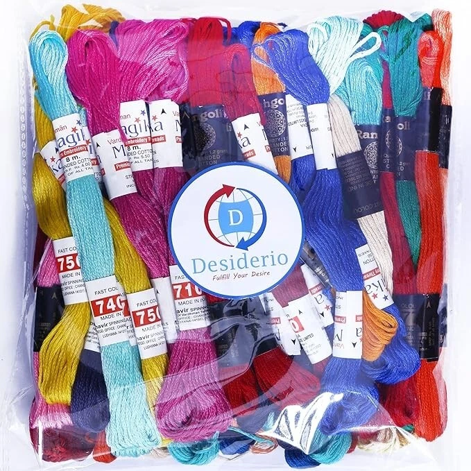 Cotton Vardhman Embroidery Thread 5 Shades Pack of 25Pcs for Cross Stitching - Image 3 of 4