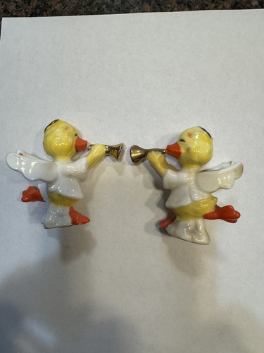 Suzy’s Zoo Candle Climbers Angelo Pulcino/Anatra Coppia di Candele Portacandele Porcellana Vintage - Foto 8 di 9