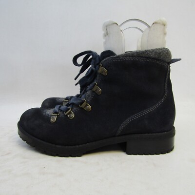 Clarks Womens Size 8 M Blue Suede Lace Up Fashion Ankle Boots Booties