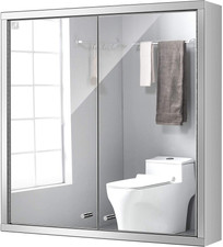 24 Inch Lighted Sliding Mirror Medicine Bathroom Cabinet 3 Lights New For Sale Online