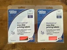 Office Depot General Purpose Adhesive Pricemarking Labels, Flourescent Red, 2500