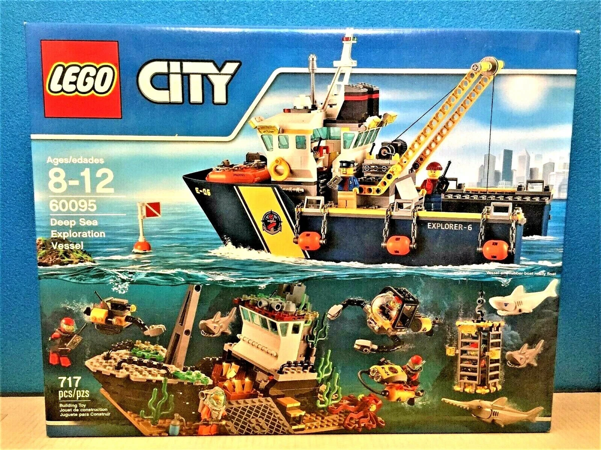 Let her Jordbær LEGO City Deep Sea Exploration Vessel 60095 White &amp; Grey Sharks  Swordfish *NEW* | eBay