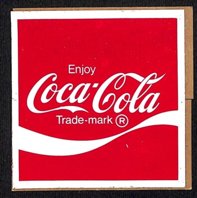 Enjoy Coca Cola Original Vintage Sticker c1975-85 (#5) 2 7/8'' x 2 7/8''