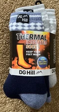 2 Pairs of Thermal Socks For Kids, Thick Heat Trapping, Black, Size Small WhOy