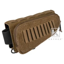 KRYDEX Rifle Buttstock Stock Pack Cheek Rest Shell Ammo Stock Pouch Right Coyote