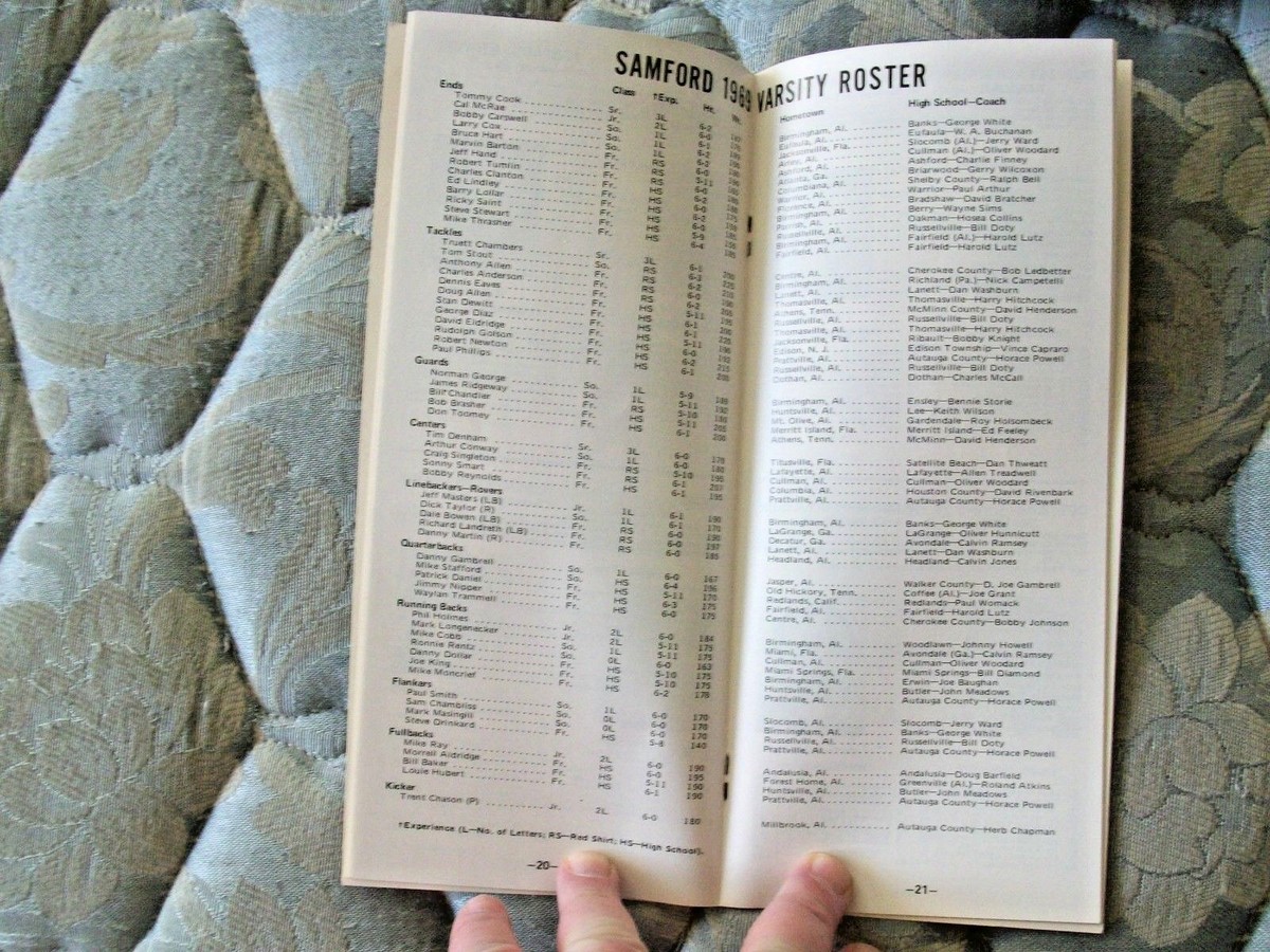 1969 SAMFORD BULLDOGS FOOTBALL MEDIA GUIDE Yearbook TRUETT