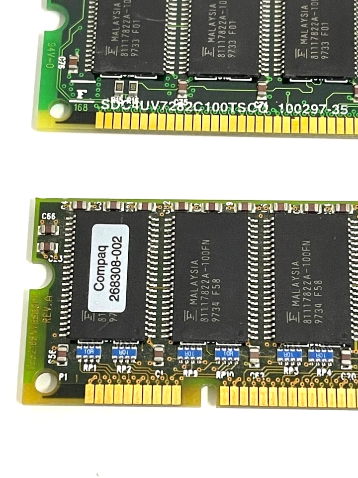 *SALE* 2 TESTED PULLS COMPAQ 268308-002 32 MEG DIMM 168 PIN DIMM MEMORY US-OFF2 - Image 2 of 2