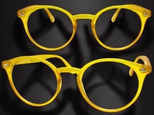 Classy Sophisticated Artsy Vintage 50s Retro Clear Lens EYE GLASSES Yellow Frame