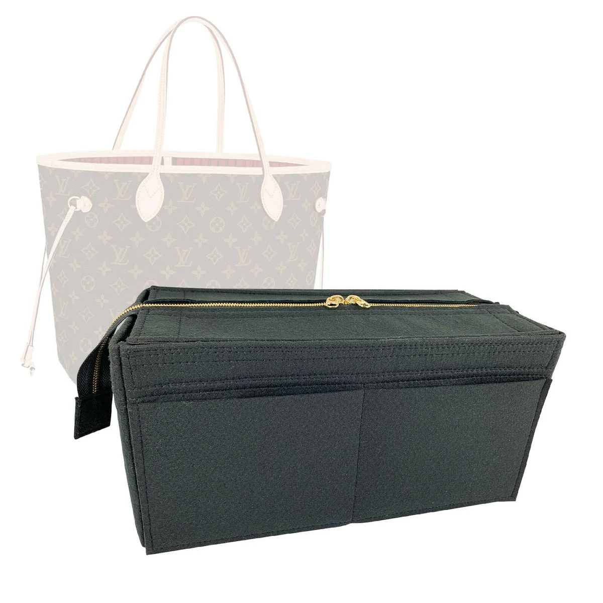 Tote Bag Organizer For Louis Vuitton Neverfull MM Bag with Zipper Top