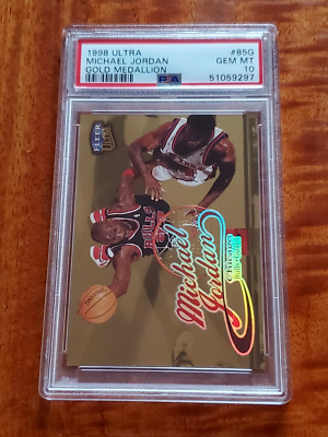 1998 ULTRA MICHAEL JORDAN GOLD MEDALLION 85G CHICAGO BULLS PSA 10