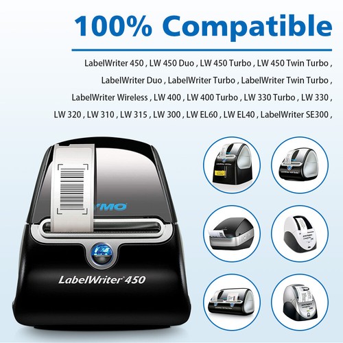 Etiquetas de etiqueta compatibles para Dymo 99012 99014 11354 Labelwriter 450 400 Turbo - Imagen 2 de 54