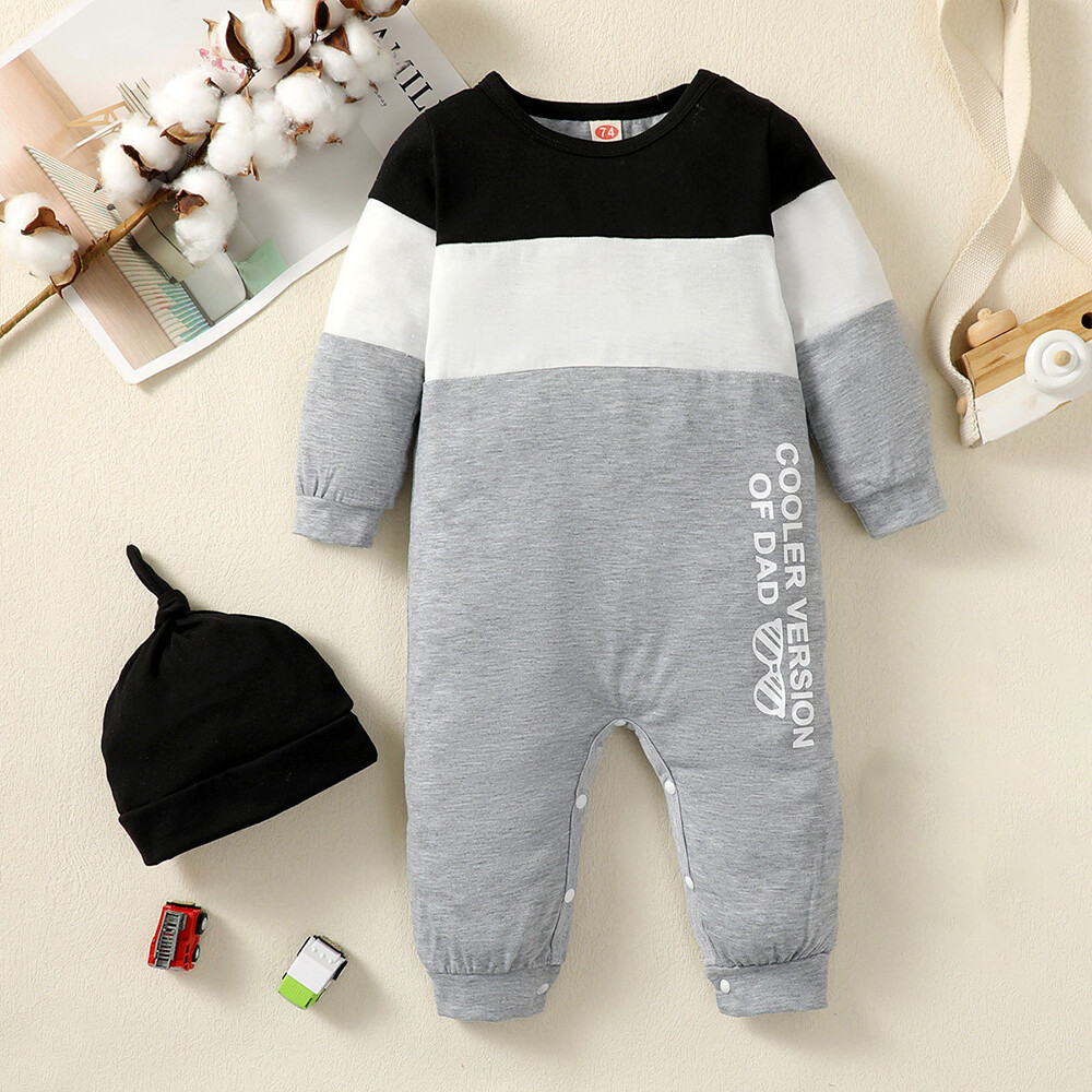 Newborn Baby Boy Long Sleeve Romper Colorblock Jumpsuit Bodysuit Clothes Outfit eBay