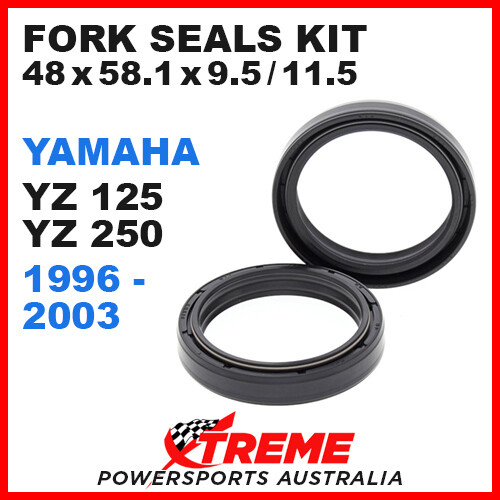 46x58.1x9.5/11.5 MX FORK SEALS KIT YAMAHA YZ125 YZ250 YZ 125 250 1996