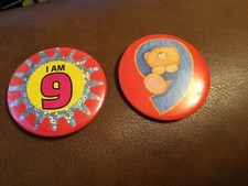Care Bears Birthday badge age 9 Plus one other