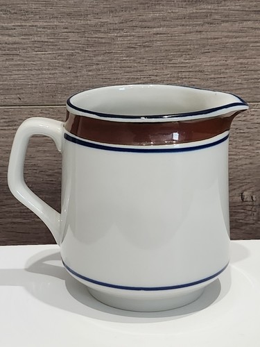 Vintage Salem Stoneware Georgetown Creamer and Sugar Bowl Blue Brown White Eagle - Picture 10 of 14