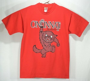 Vintage Cincinnati Bearcats T Shirt Size Xl Big Logo Red Mascot College Football Ebay