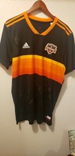 Houston Dynamo Jersey rare signed by team black and orange sz L adidas MLS 2018