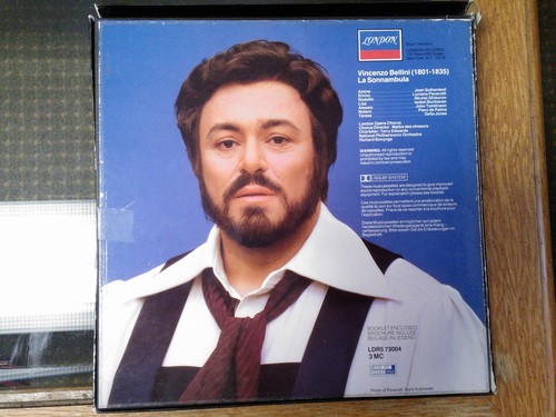 Bellini La Sonnambula Sutherland Pavarotti Ghiaurov Bonynge 3 Cassette Box UK - Picture 3 of 3
