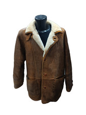 SHEARLING Mod Aviator montone usato PRE-OWNED uomo man marrone tg.50 XXR362L