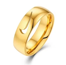 Nike Ring - Gold Nike Swoosh Ring - Stainless Steel - Unisex Sizes 7, 8, 9 & 10
