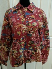 Coldwater Creek Floral Jacket/Blazer M Long Sleeve Excellent Condition