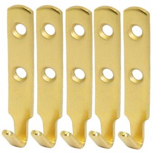 5 x Brass Picture Hook Heavy Duty Large J Style Hanging Mirror Picture Frames