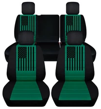 Front Rear Seat Covers Fits 2007 to 2018 Jeep Wrangler JK 4 Door American Flag