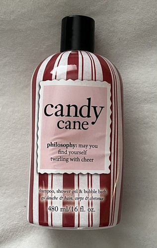 PHILOSOPHY Candy Cane Shampoo, Shower Gel & Bubble Bath - 16 Fl oz NEW