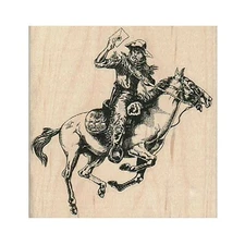 Mounted Rubber Stamp, Cowboy, Cowboy With Letter, Western, Mail Delivery