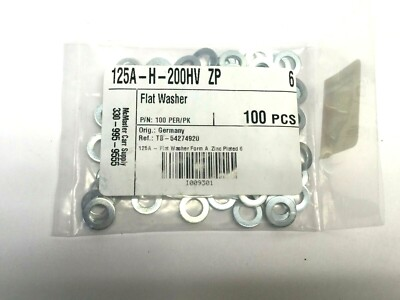 #ad Unbranded Lot of 100 125A H 200HV ZP 125A Flat Washer Form A Zinc Plated 6 $19.99