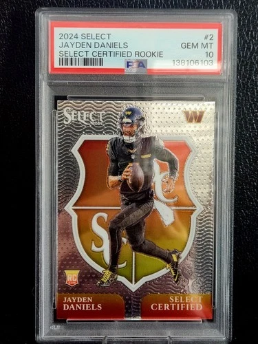 2024 Panini Select - Select Certified Rookies Jayden Daniels #2 (RC) PSA 10