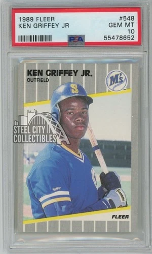 Ken Griffey Jr 1989 Fleer Rookie Card #548 PSA 10