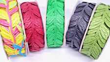 Satin LEAF RIBBON TRIM GARLAND Vintage trim Decorative Christmas Craft Bridal UK