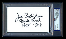 JOE CASTIGLIONE SIGNED INDEX CARD PSA/DNA AUTOGRAPHED RED SOX HOF GEM MINT 10