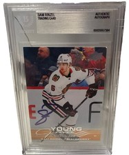 SAM RINZEL signed Chicago Blackhawks 2026 Young Guns RC Card Beckett 00020057384