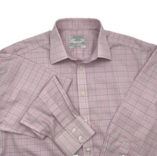 Charles Tyrwhitt Men  s Pink Multicolor Long Sleeve Button Dress Shirt Size 16/33
