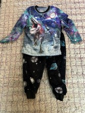 Wonder Nation Dinosaur Galaxy Pajamas - Blue and Black size XS