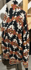 Lucky Brand Aztec Southwestern Cardigan Sweater Shawl Collar Open Front Size 1X