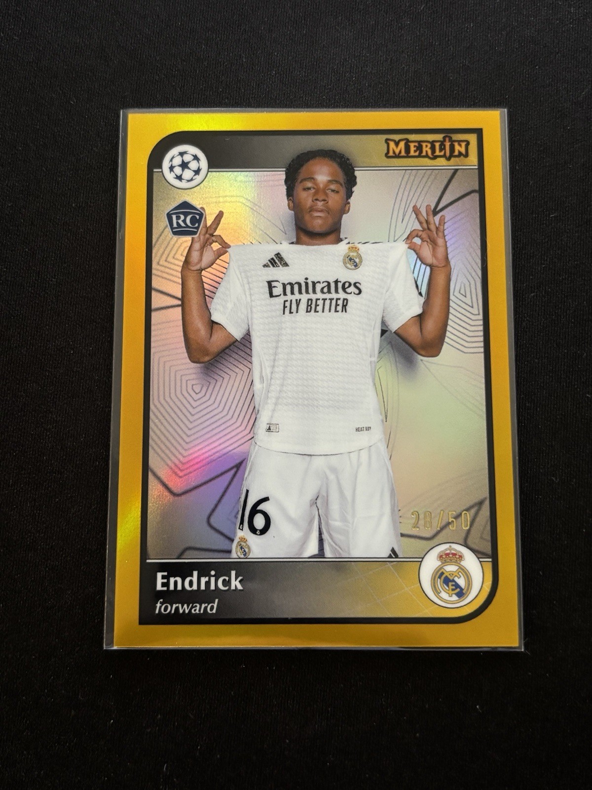 2024-25 Topps Merlin Endrick Rc Gold Image Variation /50 Real Madrid 