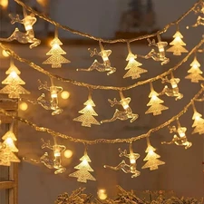 Globe String Lights Battery Operated - 20 LED Indoor Outdoor Christmas Lights, W