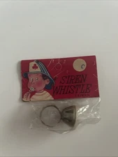 Siren Whistle Metal Ring Fireman Dime Store 1960s original in package