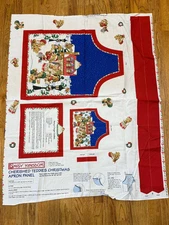 Daisy Kingdom Cherished Teddies Christmas Apron Fabric Panel Holiday Sewing VTG
