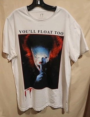 IT Chapter Two T-Shirt Mens Large White You'll Float Too Pennywise Stephen King