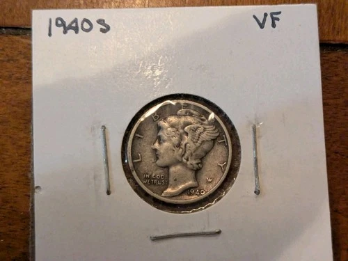 1940S Mercury Dime $0.10 90% Silver VF-XF Very-Extremely Fine