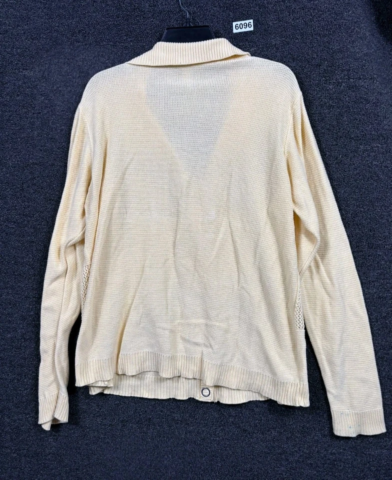 Cardigã Weekends By Chico's suéter malha aberta encaixe frontal tamanho 3 EUA XL amarelo - Imagem 2 de 4