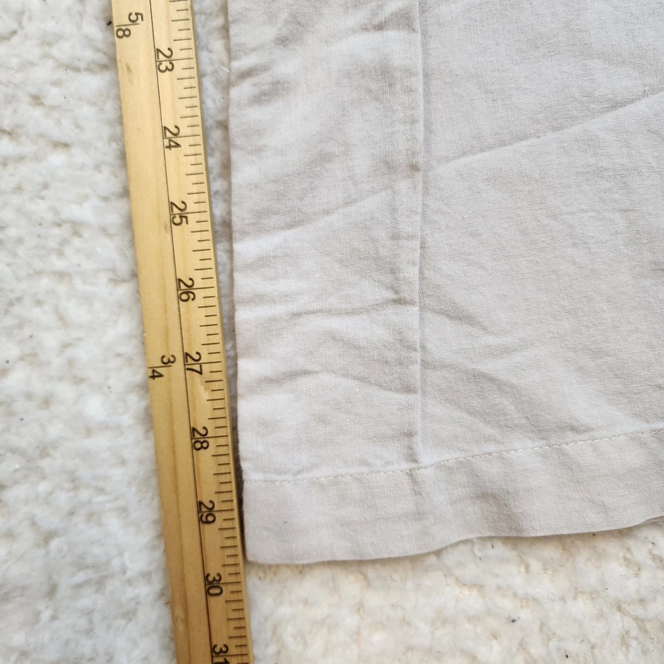 Body Central Coastal Boho Pantalones de Playa Med Beige Botón Mosca Lino Algodón Bolsillos Foto 2 de 4