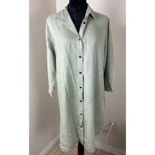 Zara Military Green Tencel Chambray Tunic Dress - Large