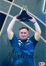 LUKE THE NUKE LITTLER SIGNED PREMIER LEAGUE CHAMPION 12x8 (ACG CERT AG18858)